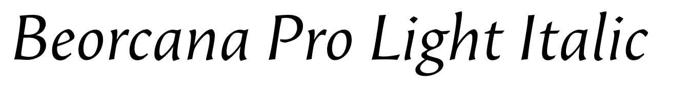 Beorcana Pro Light Italic